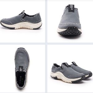 Holo Eco Athena Distressed Moc Slip-On Charcoal Sneaker Shoe Size 11 Canvas EXC